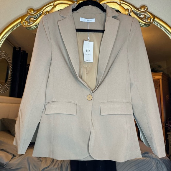 Tan casual work office blazer size xs - Picture 5 of 8